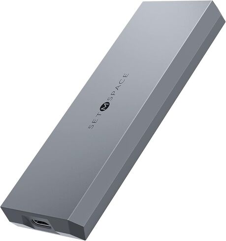 NVME Enclosure ['Tough Guy' Quality] 10 Gbps NVME & SATA, Solid Aluminium Alloy Case for M-Key SSD, SETMSPACE Screw Fixed M.2 Enclosure with USB C/A Cable, SSD Enclosure for 2230/2242/2260/2280-Grey in Saudi Arabia