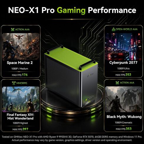 GMKtec Gaming PC AMD Ryzen 9 9955HX3D CPU with GeForce RTX 5070, NEO-X1 PRO in Kuwait