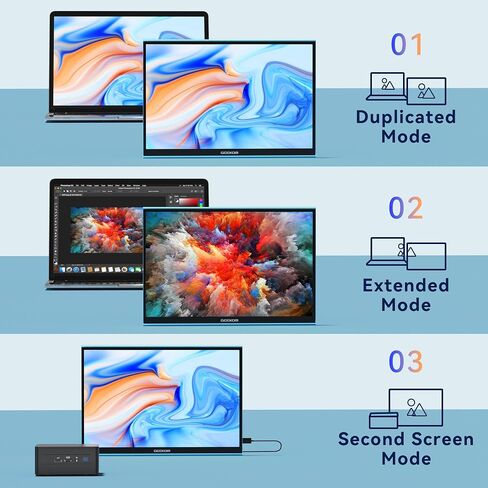 GEEKOM Portable Monitor（2026）, 16'' 1200P FHD Laptop Monitor USB C HDMI Computer Display HDR Eye Care External Screen w/Smart Cover for PC Mac Laptop Phone in Saudi Arabia
