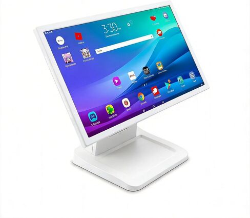 15.6 inch Android 14 Touch POS Terminal, 1920*1080 FHD Display, Screen Angle Adjustable, Android 14 powered by RK3576s 8-core CPU, 4GB+64GB, Built-in Play Store, supports major POS apps(White) in Saudi Arabia