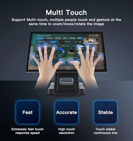 15.6 inch Android 14 Touch POS Terminal, 1920*1080 FHD Display, Screen Angle Adjustable, Android 14 powered by RK3576s 8-core CPU, 4GB+64GB, Built-in Play Store, supports major POS apps(White) in Saudi Arabia