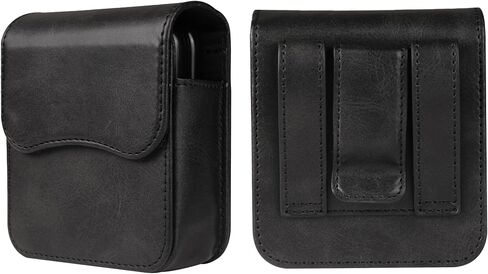 Leather Cell Phone Waist Pack with Belt Loop Compatible with Samsung Galaxy Z Flip 7/6/5/4/3/2/5G, Men Smartphone Belt Holder Waist Cellphone Carrying Case Fanny Pack Waist Belt Holster with Belt Clip in Kuwait