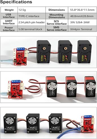 FEETECH Serial Bus Servo Driver Board, Integrates Servo Power Supply and Control Circuit, for ST/SC Series Serial Bus Servos, Supports 253 ST/SC Series Serial Bus Servos at The Same Time in Kuwait