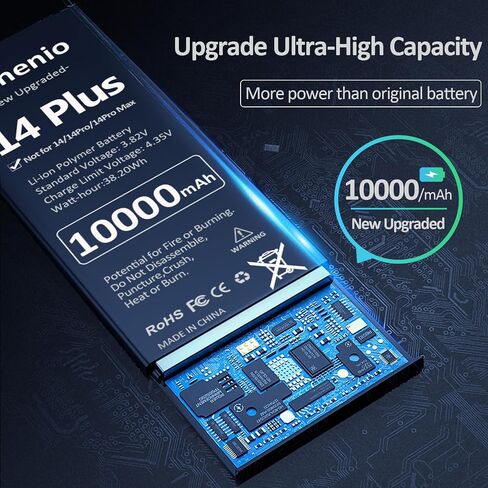 [10000mAh] Battery for iPhone 14 Plus, 2026 New Upgrade High Capacity Replacement Battery for iPhone 14 Plus Models A2632 A2885 A2886 A2887 A2896 with Professional Replacement Tool Kits in Kuwait