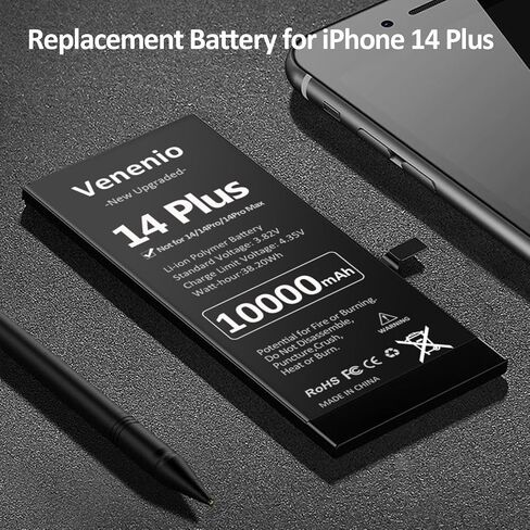 [10000mAh] Battery for iPhone 14 Plus, 2026 New Upgrade High Capacity Replacement Battery for iPhone 14 Plus Models A2632 A2885 A2886 A2887 A2896 with Professional Replacement Tool Kits in Kuwait