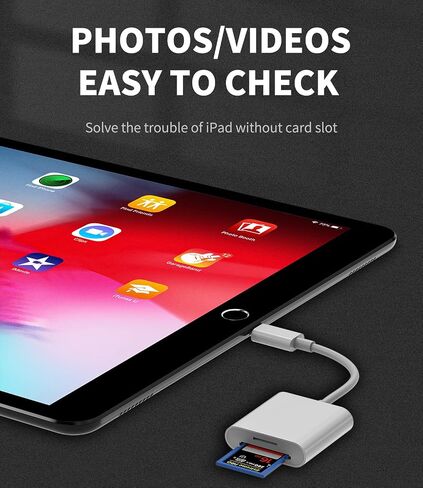 SD and Micro SD Card Reader Lightning 2 in 1 Adapter Pack of 2 for iPhone 14 Pro for ipad TF Memory Cards Photo Video Transfer Camera External Memory Card Reader in Kuwait