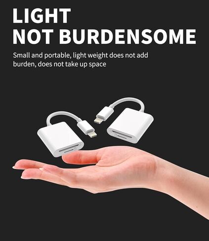 SD and Micro SD Card Reader Lightning 2 in 1 Adapter Pack of 2 for iPhone 14 Pro for ipad TF Memory Cards Photo Video Transfer Camera External Memory Card Reader in Kuwait