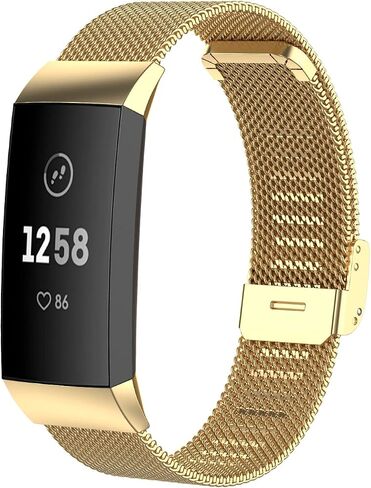 سوار معدني متوافق مع Fitbit Charge 4/ Charge 3/Charge 3 SE شبكة منسوجة من الفولاذ المقاوم للصدأ سوار معصم بديل in Kuwait