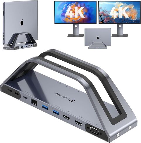TobenONE USB C Laptop Docking Station 3 Monitors, Triple 4K DisplayLink in Kuwait