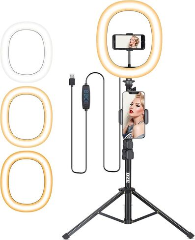 BZE 12'' LED Ring Light with 62'' Tripod Stand, Selfie Ring Light for Video Recording, Live Streaming in Saudi Arabia