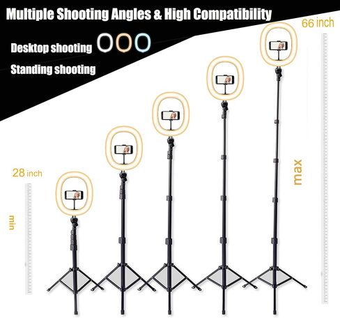 BZE 12'' LED Ring Light with 62'' Tripod Stand, Selfie Ring Light for Video Recording, Live Streaming in Saudi Arabia