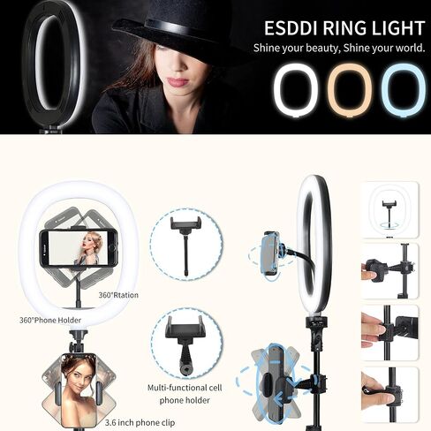 BZE 12'' LED Ring Light with 62'' Tripod Stand, Selfie Ring Light for Video Recording, Live Streaming in Saudi Arabia