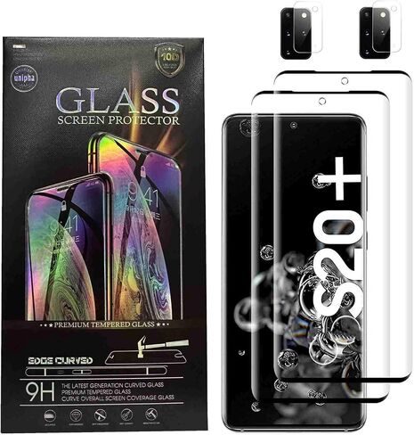 CJY for Samsung Galaxy Note 10 Plus Tempered Glass Screen Protector, Note10+ Protector [2+2 Pack] Camera Lens 3D Full Coverage[Anti-Scratch] HD Fingerprint Unlock for Note 10 Plus in Kuwait