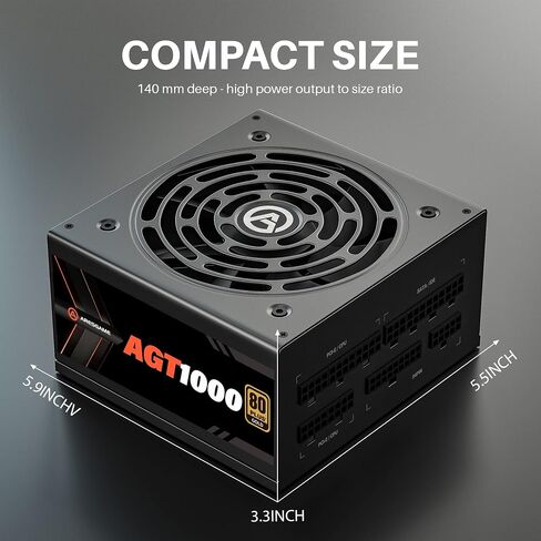 ARESGAME Power Supply 1000W 80+ Gold Fully Modular PSU in Kuwait