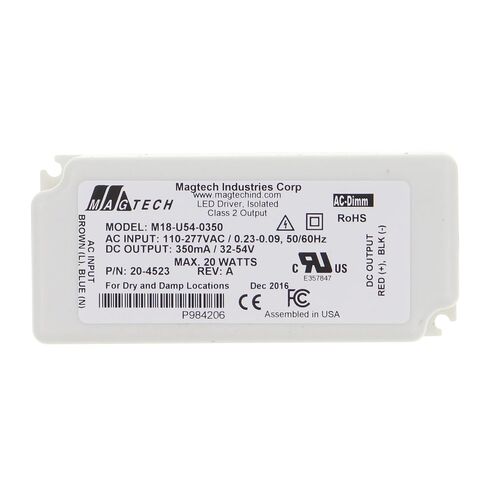 Magtech M18-U54-0350 350Ma Con. Cur. 32-54Vdc 20W, LED Dimmable 7264 in Saudi Arabia