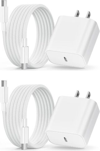 2Pack USB C Fast Charger for iPad Pro 13/11/12.9 inch, iPad A16/10th Generation, iPad Air 13/11 inch/5th/4th/Mini, 20W Type C iPad Charger Fast Charging with 6FT Woven USB C to C Charging Cord Cable in Saudi Arabia