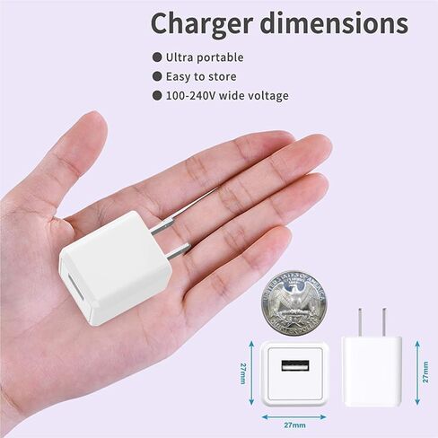 [Apple MFi Certified] iPhone Charger, 2Pack Lightning Cable Apple Charging Cords &Fast Quick USB Wall Charger Travel Block Plug Adapter for iPhone 14/13/12/11 Pro/11/X/XS MAX/XR/8/7/6s/6 Plus/AirPods in Kuwait