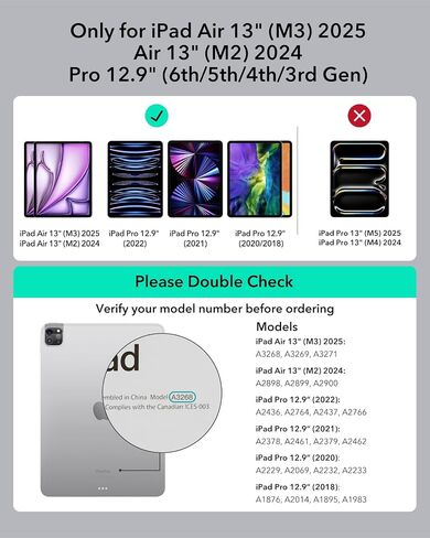 ESR for iPad Air 13 Inch Case Keyboard M4/M3/M2 (2026/2025/2024), trackpad in Kuwait