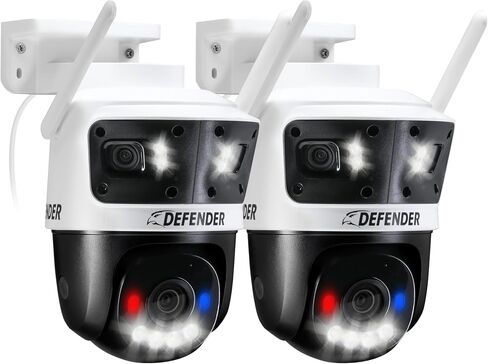كاميرا مراقبة Defender AI 3K+ Guard ثلاثية العدسات WiFi 3 في 1، 360 درجة PTZ، اكتشاف الإنسان/المركبة بالذكاء الاصطناعي، التتبع التلقائي، تكبير 8X، أضواء ردع زرقاء/حمراء، إعداد 5 دقائق، تطبيق Guard (حزمة واحدة) in Saudi Arabia
