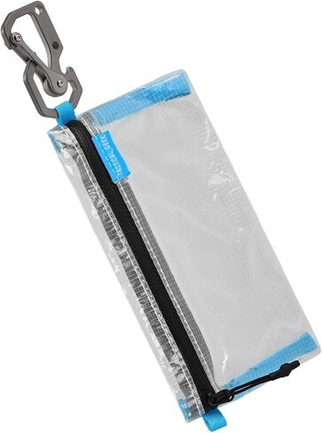 TACTICAL_GEEK HS5 Clear Slim Organizer Pouch, Lightweight Transparent PE Mesh Storage Bag with Zipper, Flat Travel Pouch for ID Cards, Receipts, Pens, Stationery, Small Tools, Backpack and Pocket in Kuwait