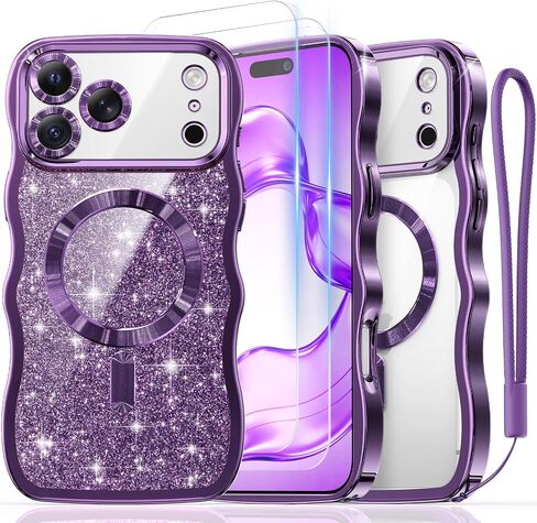 Meifigno Magnetic for iPhone 17 Pro Max Case Cute Wavy(6.9"), Cosmic Orange in Saudi Arabia