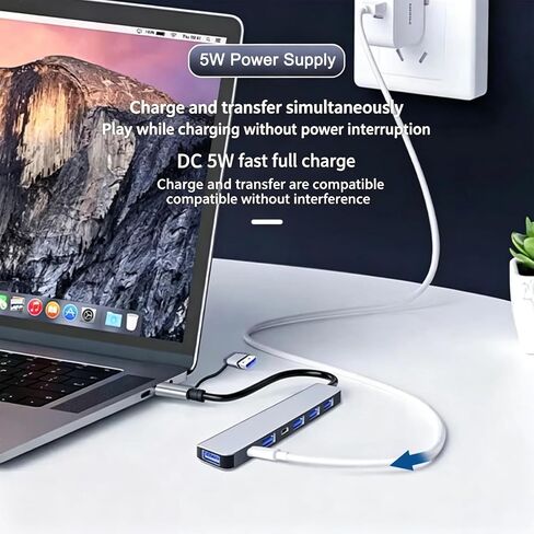 VIENON Aluminum USB C & USB Hub 7-in-1 with USB 3.0, USB-C Ports for PC/Laptops/MacBook Pro/Air/iMac/iPad and More Devices in Saudi Arabia