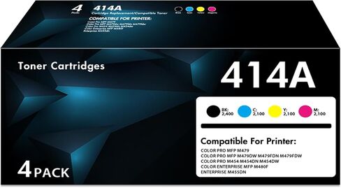 414A Toner Cartridges 4 Pack for HP 414X High Yield MFP M479fdw (with Chip) in Saudi Arabia