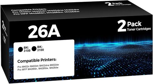 26A CF226A Toner Cartridge Black 2 Pack Compatible for HP 26A CF226A 26X in Saudi Arabia