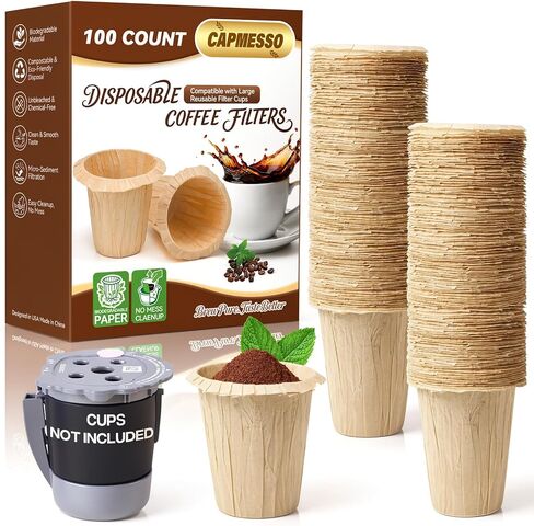 CAPMESSO Disposable Coffee Filters 2.1"H - for My K-Cup & Cuisinart SS-RFC in Saudi Arabia