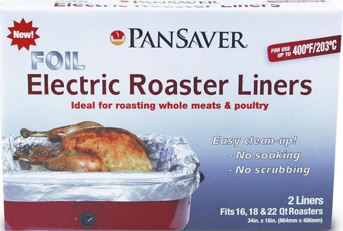 PanSaver Cooking Liners - Disposable Electric Roasting Pan Liners for Instant Cleanup with No Scrubbing - Foil, 2 Count in Saudi Arabia