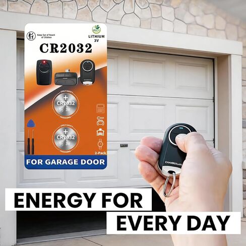 Garage Door Opener Battery - CR2032 Button Lithium 3V (Pack of 2) in Kuwait