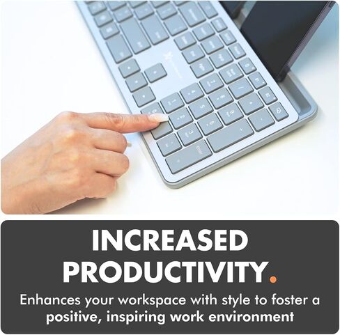 X9 Full-Size Bluetooth Keyboard with Phone Holder – Backlit Wireless Keyboard, Switch Multi-Device, Slim, Quiet, Rechargeable, w/Copilot AI for PC, Mac, iOS & Android (Silver) in Saudi Arabia