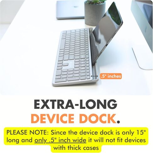 X9 Full-Size Bluetooth Keyboard with Phone Holder – Backlit Wireless Keyboard, Switch Multi-Device, Slim, Quiet, Rechargeable, w/Copilot AI for PC, Mac, iOS & Android (Silver) in Saudi Arabia