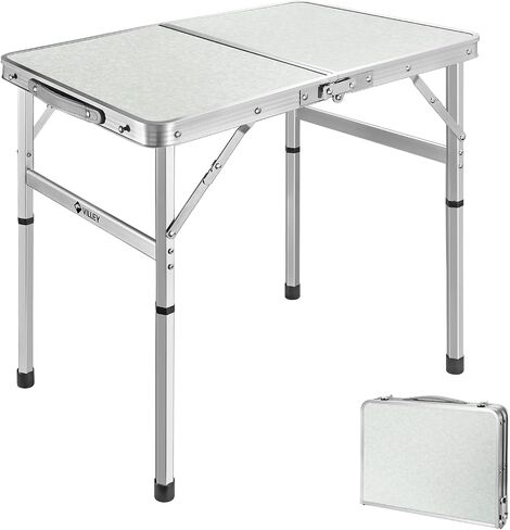 VILLEY 2FT Folding Camping Table, Portable Small Table with Adjustable Legs in Kuwait