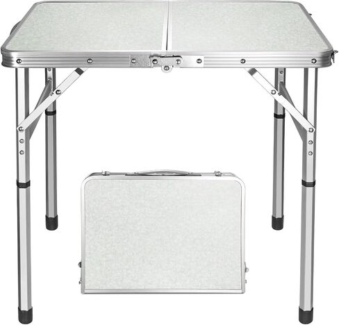 VILLEY 2FT Folding Camping Table, Portable Small Table with Adjustable Legs in Kuwait