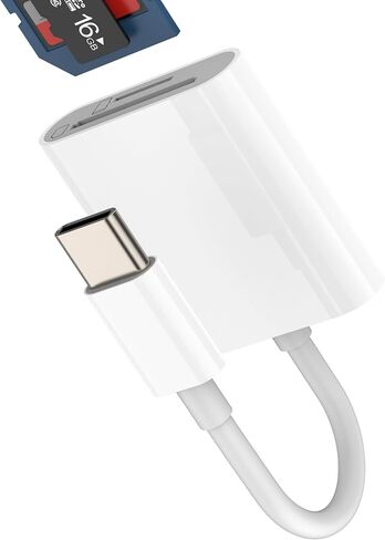 USB C to SD Micro SD Card Reader for Apple (2 in 1) Dual Slot for iphone16 15 Pro Adapter Compatible with Samsung for ipad PC MacBook USB Flash Drive External Compact TF Memory Data Transfer in Saudi Arabia