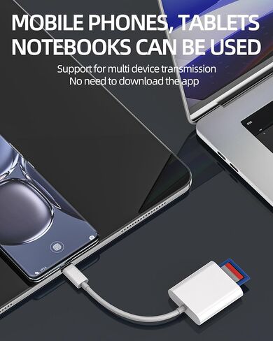 USB C to SD Micro SD Card Reader for Apple (2 in 1) Dual Slot for iphone16 15 Pro Adapter Compatible with Samsung for ipad PC MacBook USB Flash Drive External Compact TF Memory Data Transfer in Saudi Arabia