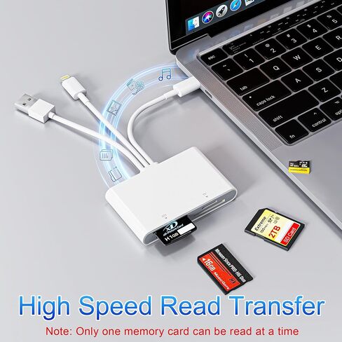 Memory Stick Pro Duo Adapter, 4 in 1 USB A/USB C/Lightning to SD/MS/Micro SD/XD Picture Card Reader for Camera Adapter Trail Game Camera Viewer for iPhone iPad MacBook, SD Card Reader for iPhone in Kuwait