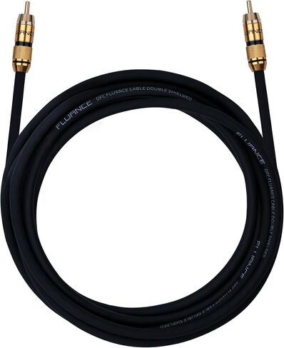 Fluance Premium Grade Subwoofer Cable with Gold-Plated RCA Connectors, High-Performance OFC Cable with Durable Rubber Insulator for Subwoofer, Home Theater, Amplifier - 12 ft in Saudi Arabia