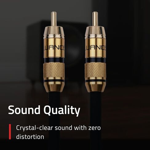 Fluance Premium Grade Subwoofer Cable with Gold-Plated RCA Connectors, High-Performance OFC Cable with Durable Rubber Insulator for Subwoofer, Home Theater, Amplifier - 12 ft in Saudi Arabia