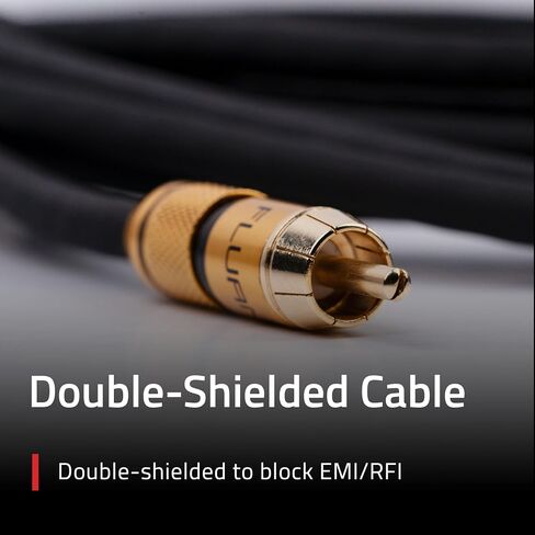 Fluance Premium Grade Subwoofer Cable with Gold-Plated RCA Connectors, High-Performance OFC Cable with Durable Rubber Insulator for Subwoofer, Home Theater, Amplifier - 12 ft in Saudi Arabia