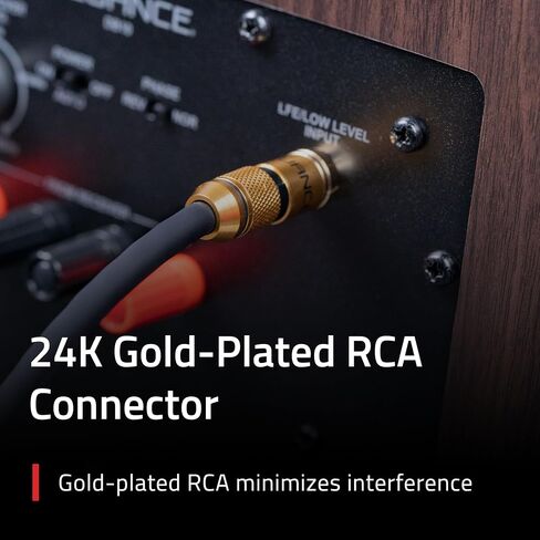 Fluance Premium Grade Subwoofer Cable with Gold-Plated RCA Connectors, High-Performance OFC Cable with Durable Rubber Insulator for Subwoofer, Home Theater, Amplifier - 12 ft in Saudi Arabia