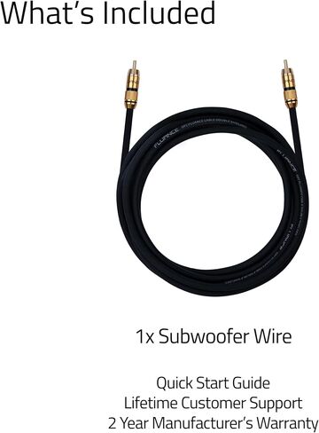 Fluance Premium Grade Subwoofer Cable with Gold-Plated RCA Connectors, High-Performance OFC Cable with Durable Rubber Insulator for Subwoofer, Home Theater, Amplifier - 12 ft in Saudi Arabia
