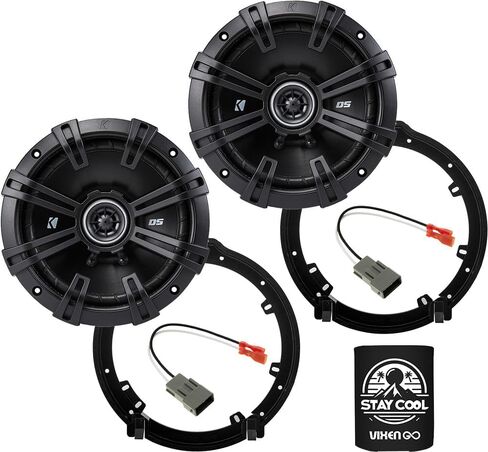 KICKER Rear Deck 6.5 Speakers Kit for Honda Civic 2006-2015 Upgrade Kit - Pair of DS Series 6 1/2 Inch Coaxial Speakers with Adapters and Harnesses - DSC650, 43DSC6504 in Kuwait