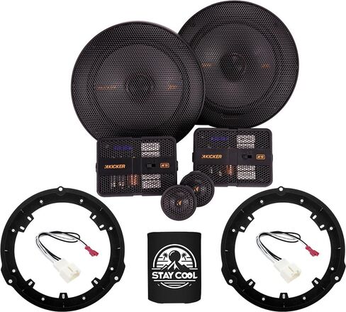 KICKER Rear Door 6.5 Speakers Kit for Ford F-250/F-350/F-450/F-550 2017-24 Upgrade Kit - Pair of KS Series 6 1/2 Inch Component Speakers with Adapters and Harnesses - KSS650, 51KSS6504 in Kuwait