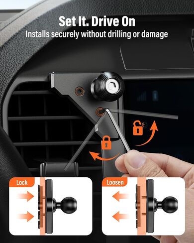 APPS2Car Magnetic Car Mount for Ford F-150 2021-2026 Air Vent, Custom Curved Silicone Pad & 17 N54 Magnets – No Shake, No Block Airflow, Clear View, Easy Install in Kuwait
