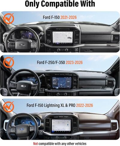 APPS2Car Magnetic Car Mount for Ford F-150 2021-2026 Air Vent, Custom Curved Silicone Pad & 17 N54 Magnets – No Shake, No Block Airflow, Clear View, Easy Install in Kuwait