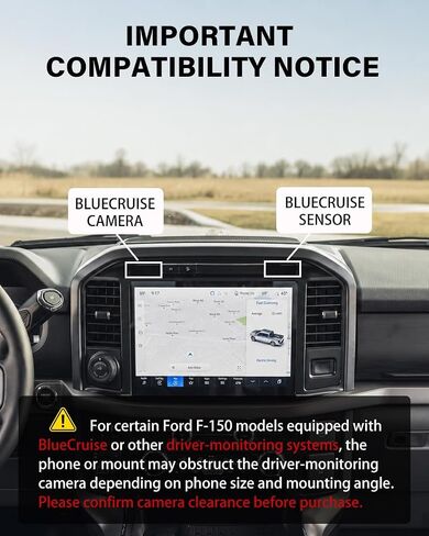 APPS2Car Magnetic Car Mount for Ford F-150 2021-2026 Air Vent, Custom Curved Silicone Pad & 17 N54 Magnets – No Shake, No Block Airflow, Clear View, Easy Install in Kuwait