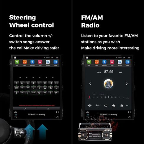 Car Radio for Ford Escape 2013-2019 Stereo Touch Screen Stereo with Carplay & Android Auto 8-Core 4+64G 9.7 Inches Head Unit Multimedia Play in Kuwait