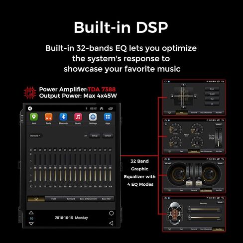 Car Radio for Ford Escape 2013-2019 Stereo Touch Screen Stereo with Carplay & Android Auto 8-Core 4+64G 9.7 Inches Head Unit Multimedia Play in Kuwait